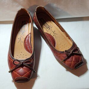 Pikolinos low heel oxfords sz 35 burgundy brown leather VGUC